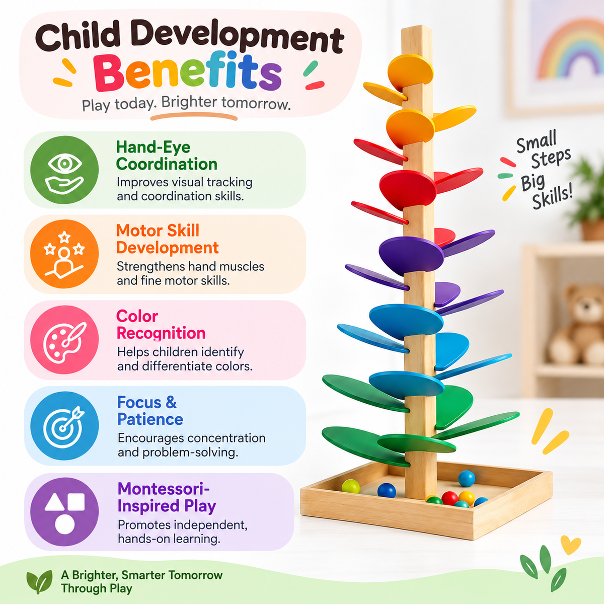 Wooden Musical Marble Tree – Montessori Sensory & Learning Toy