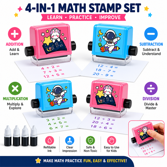 Math Roller Stamp – Addition, Subtraction, Multiplication & Division Practice