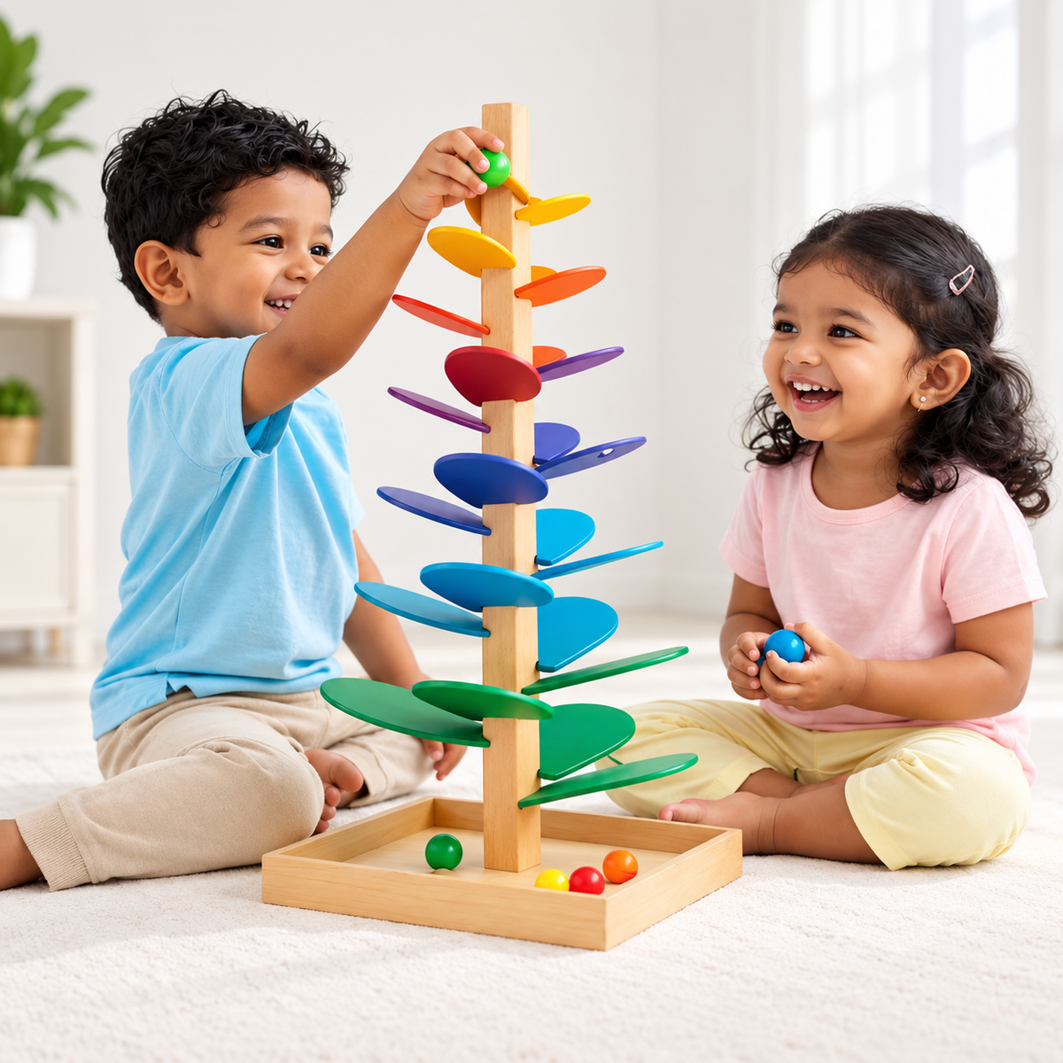 Wooden Musical Marble Tree – Montessori Sensory & Learning Toy