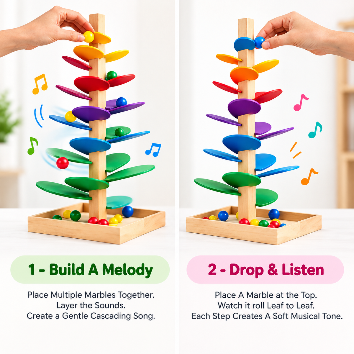 Wooden Musical Marble Tree – Montessori Sensory & Learning Toy