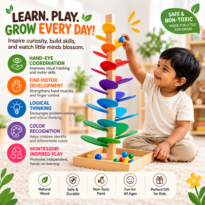 Wooden Musical Marble Tree – Montessori Sensory & Learning Toy