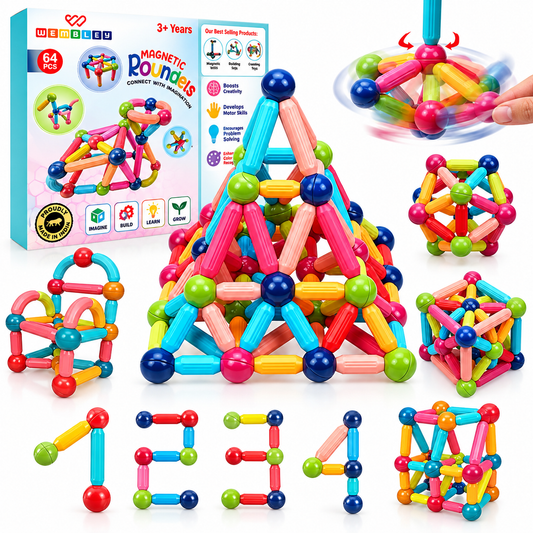 Magnetic Building Blocks Construction Set – Creative STEM Learning Toy