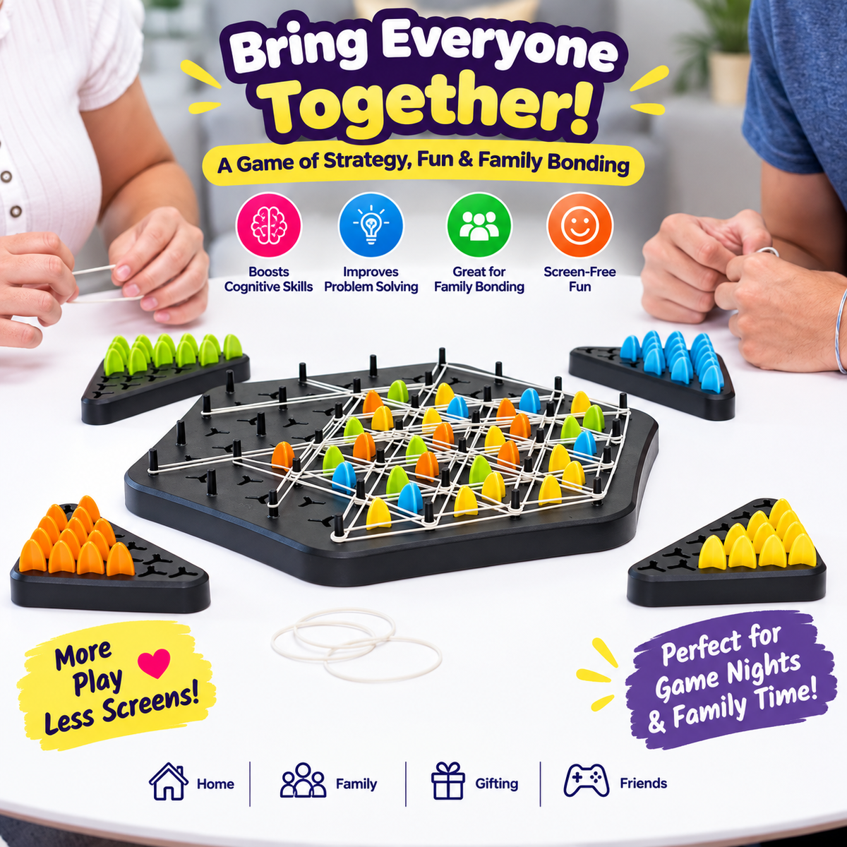 Triangle Rubber Strategy Game – 2 to 4 Player Brain Game